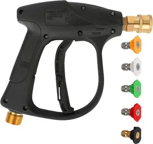 High Pressure Washer Gun with 5 Nozzles - 4350 PSI Short Pressure Handle