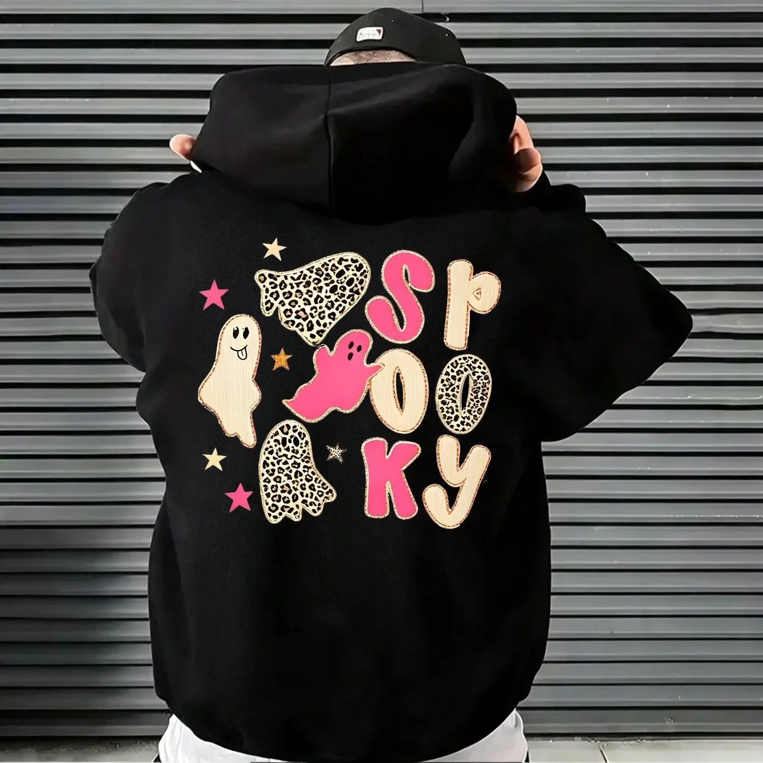 Men's Hoodie Spooky Ghost Hoodie Halloween Ghost Hoodie Spooky Cheetah Hoodie Ghost Hoodie Fall Reading Hoodie Cute Halloween Hoodie Cozy Fall Hoodie Stylish Casual Hoodie