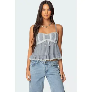 Lace Trim Babydoll Tank Top