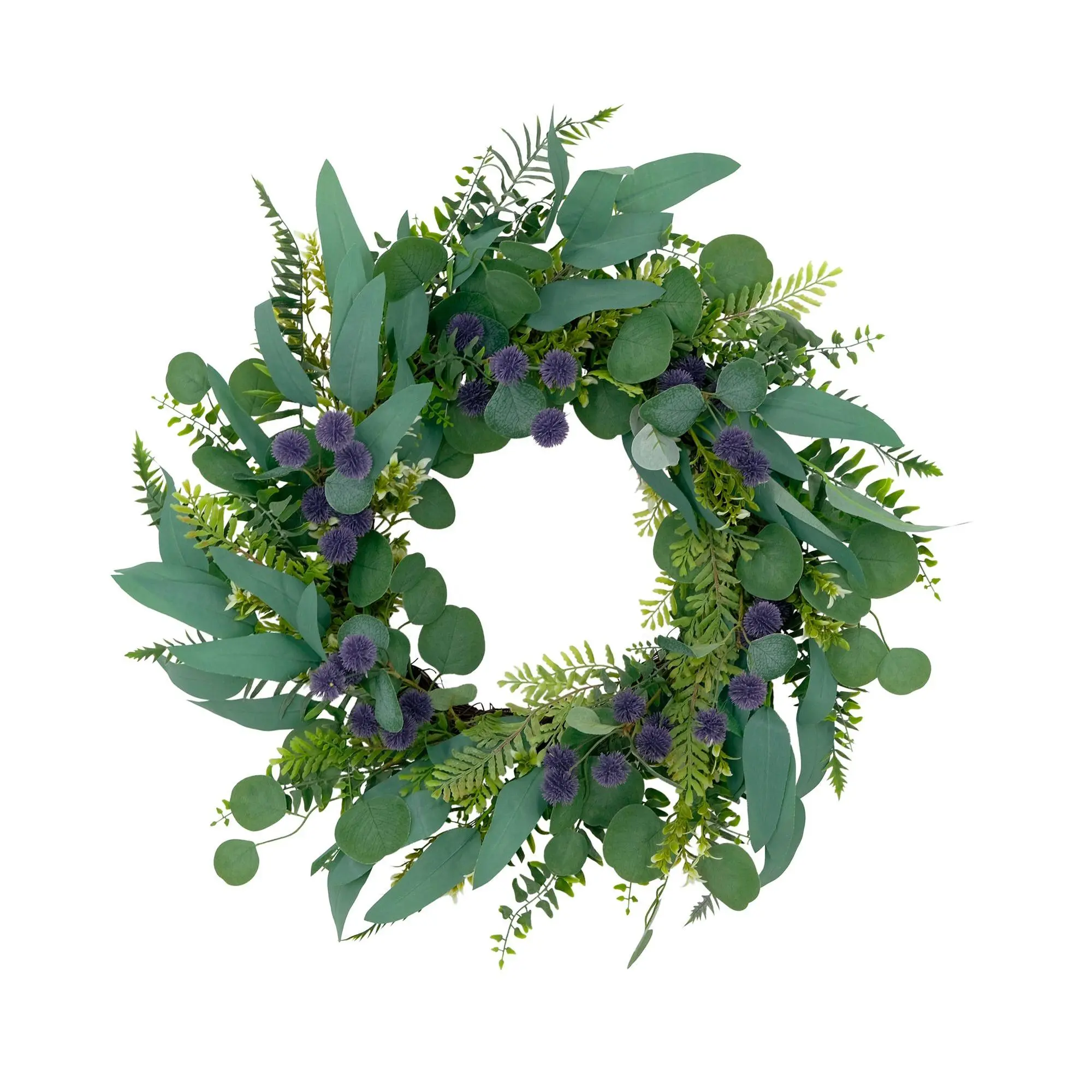 Puleo International 24" Artificial Echinops Spring Wreath