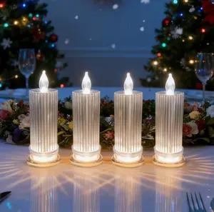 4-Pack LED Flame-Free Candles Romantic flameless candles for Christmas decorations and Valentine's Day proposals Ideal for family gatherings, candlelit dinners, weddings, birthdays, bedroom decor, holiday displays, and more