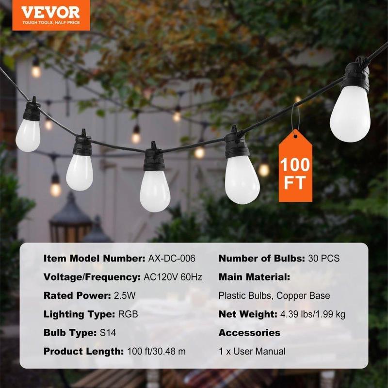 RGB Outdoor String Lights Waterproof APP Controlled Patio Lighting outdoor patio light