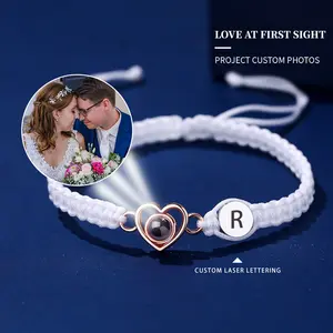L&M Photo Customized Projection Jewelry - Personalized Birthday Gift| Custom Braided Bracelet for Women with Color Photo Projection & Laser Engraving - Perfect Gift for Parents & Loved Ones,custom gift Interchangeable Christian Silicone Bracelets