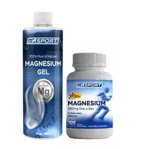 High Absorption Magnesium Supplement (100 Caps) and Magnesium Gel for Leg Cramps