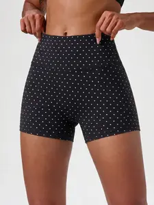 TikTok 2026 Y2K Polka Dot High Waist Biker Shorts, Athletic Shorts, 4-Way Stretch, No See-Through, Tummy Control, Butt Lifting, Moisture-Wicking, Slim Fit, Soft Fabric, Black White Polka Dot, Gym/Yoga/Workout/Activewear Compression Shorts for Women