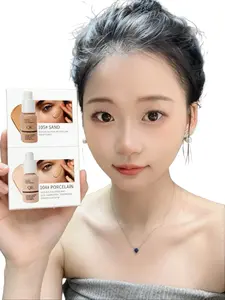 QIC Soft Matte Jewel Light Liquid Foundation (30ml/30g) - Daily Full Coverage, Moisturizing Primer & Concealer Contour Cream, Non-Cakey, for 101# Porcelain Skin & All Skin Types, Flawless Complexion, Smooth Finish
