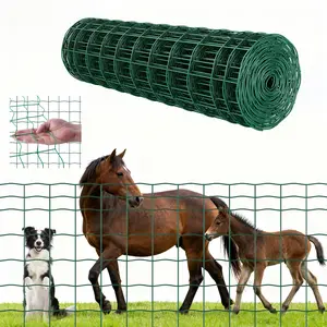 VEVOR Farm Fence, 39 x 787 in, 4 x 4 in Mesh 2.1mm Galvanized Steel Wire Fencing for Cattle, Hog & Sheep, Heavy Duty Vinyl Coated Livestock Fence for Animal Enclosures, Cage Wire, Garden Fences, Gree