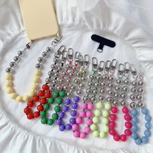 Cute Beaded Phone Chain, Short Phone Lanyard, Phone Wrist Strap, Phone Case Pendant, Cell Phone Charm, Keychain for Women & Girls, Phone Decoration Accessories