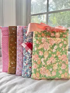 Handmade Soft Book Sleeve with Front Pocket Large - Measures 12x9 Fits Hardback Books