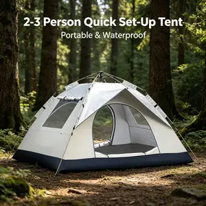 Portable Windproof 1-3 Person Instant Pop-Up Tents for Camping, Built-in UV Protection & Full Waterproof Shell, Ideal for Family Outdoor Adventure & Father’s Day Gift