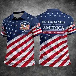 USA 250th Anniversary Polo Shirt, American Flag 1776–2026 Patriotic Polo, United States Eagle Independence Day Apparel