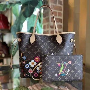 Pre-owned Louis Vuitton canvas Shoulder Bags x TM Neverfull MM Monogram Tote