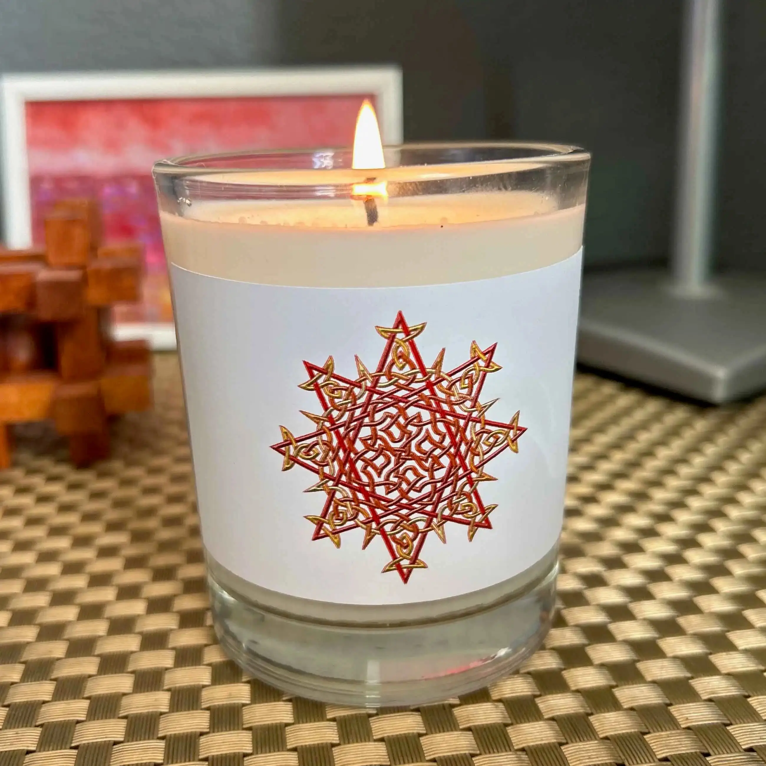 Morning Star Fire Celtic Knot Unscented Candle - Fire Colour