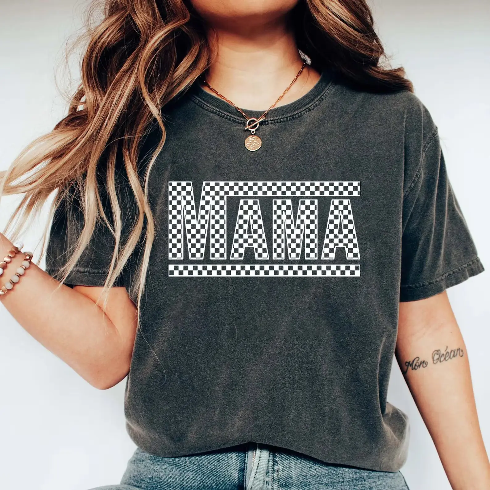 Comfort Colors Checkered Mama Shirt, Checkered Mama Tee, Mama Shirt, Mama Tee, Checkered Shirt, Retro Mama Shirt, Mother’s Day Shirt, Mom Shirt, Trendy Mom