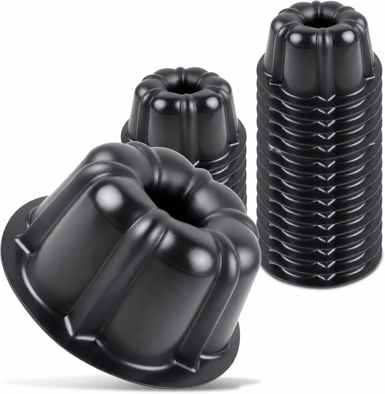 Plastic Nursery Plant Pots, Stackable Flower Planter Containers for Indoor & Outdoor Plants, Black