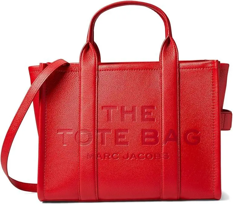Marc Jacobs The Leather Medium Tote Bag - True Red H004L01PF21-617