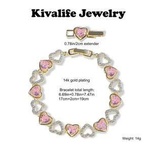 Heart-shaped bracelet very luxurious and cute, adjustable design suitable for many occasion Trendy Minimalist