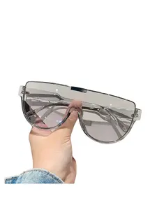 Fashion Large Frame Sunglasses for Women and Men, Slimming Lenses, Boho Style, All Seasons, Decorative Eyewear, Stylish Glasses