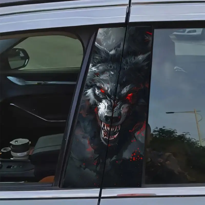Wolf Pattern Car Sticker, Car Decals, Automotive Decals, Car Window Bumper Sticker, Windshield Sticker, Car Exterior Decoration Accessories, Vehicle Exterior Decoration for Car Body Window Bumper, Car Accessories