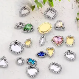 Rhinestone Settings for K9 Crystal Sew-On Charms Multiple Shapes with Brass Base