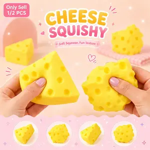 Anxiety Squishies, Soft Stress Ball, Fidget Cube Stress Relief, Cheese Squishy Fidget Toys Stress Balls for Adults, Sensory Squishy Novelty Toy, Stress Relief Gifts Party Favor
