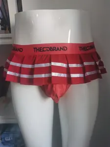 Red Cheerleader Jockstrap Mini Skirt