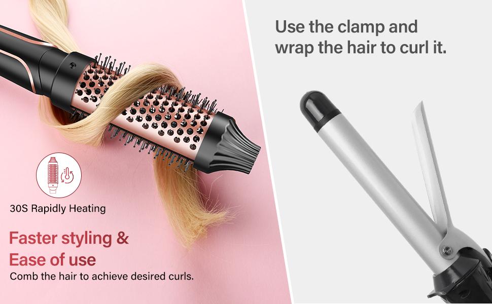 BESTOPE PRO Thermal Brush, 1.5 Inch Heated Round  Brush with Detachable Head, Dual Voltage for Travel, Rose Gold Hair Dryer Kit Powerful Hair Dryer Airstyler Personal Care Appliances Hairdryer Fast Drying Powerful Hair Dryer Hair Dryer Kit Plug Pouch