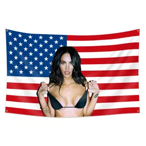 American Patchwork Flag Banner, 3x5 Feet Suitable for College Dorms, Men's Cave Wall Flag with 4 Brass Rings, Indoor Wall Decoration, Home Bedroom Decor