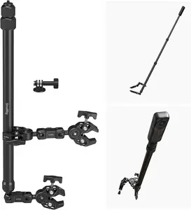 Motorcycle Mount Bundle for Insta360 X5/X4/X3 360 Camera, for DJI OSMO 360/Action 6/5 Pro, for GoPro, Bike Handlebar Invisible Selfie Stick with Dual Ball Heads Super Clamps, Adapter - 5459