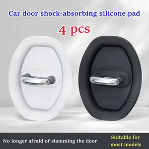 4PCS Car door shock-absorbing cushion car door lock buckle protective cover door lock cover protective cushion closing door anti-collision sticker silicone mute