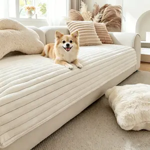 Pet-Friendly Sofa Cover 1PC, Plush Non-SlipCouch Cover, Thick Corduroy Washable FurnitureSlipcover for Pets, Soft Anti-Scratch Couch CoverLiving Room Decor Sofa Mat for Sectional,Loveseat,2/3-Seater Sofa