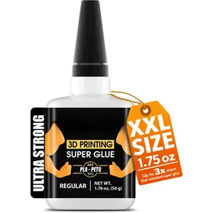 Printer Super Glue Thin for PLA, ABS, PETG, TPU & Nylon - 1.76 oz XXL - Capillary Action, Ultra -Drying & Clear -  for , RC , Cracks & Fine Detail Fixes