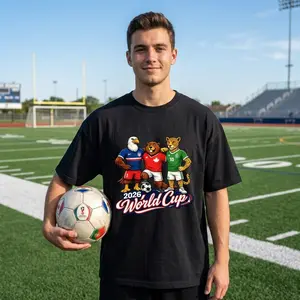 Soccer Mascot Shirt 2026 – World Cup Style USA Canada Mexico Football Fan Tee, Cute Cartoon Graphic T-Shirt, Game Day Outfit, Unisex Sports Apparel