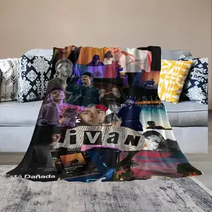 Ivan Cornejo Music Flannel Blanket, Soft Warm Throw Blanket for Bedroom & Couch, Young Singer Inspired Graphic for Sofa, Home Office, Music Room Decor, Cozy Birthday Boyfriend Gift for Fans, Teens & Adults