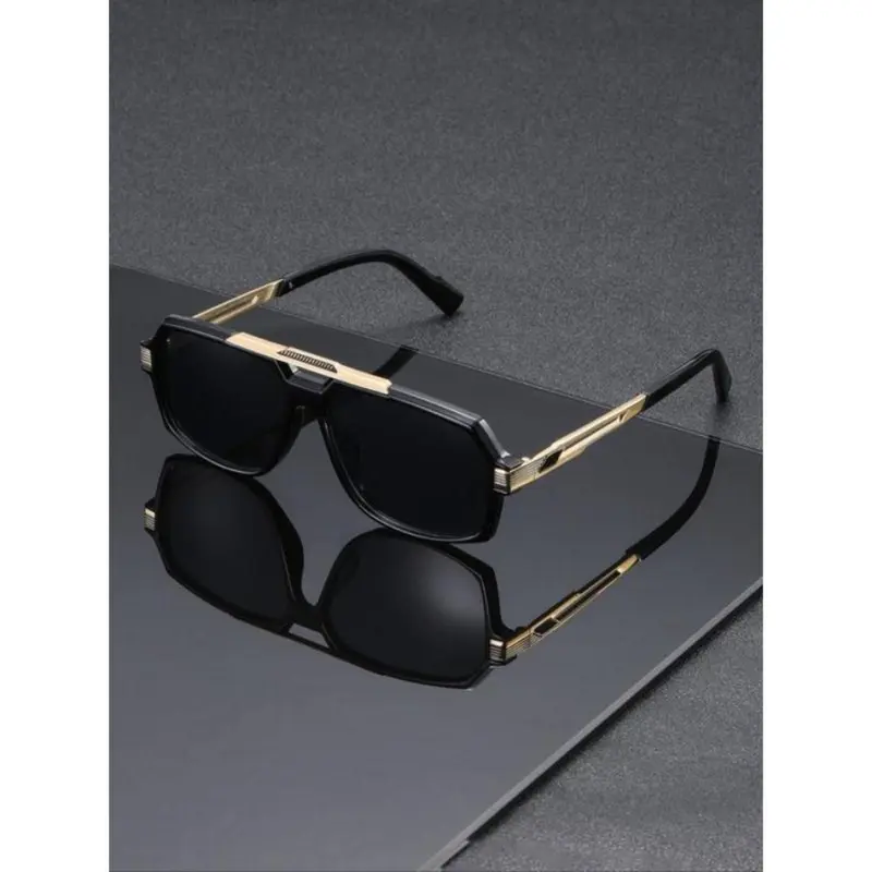 2026 Upgrade Men’s Classic Metal Edge Aviator Sunglasses - Transparent Frame, European Fashion Sports Eyewear, Polycarbonate Lenses, Double Bridge, One-Size, Year-Round Wear, TikTokshop Black Friday Thanksgiving Deal, Male Shades
