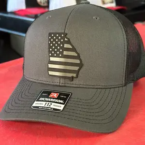 Blackout US Flag & Georgia Patch on SnapBack Cap