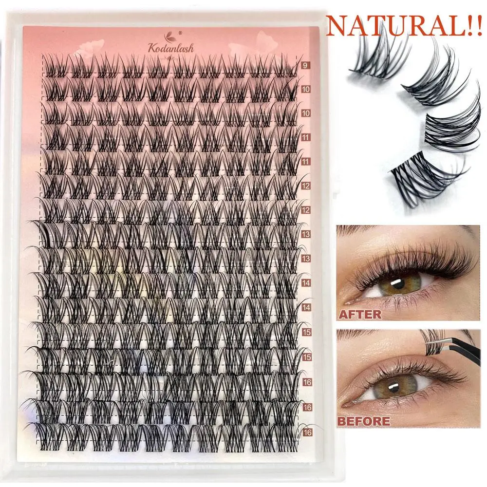 C-Curl Fake Lash Clusters Kit, 160pcs/box Wispy Natural Volumized False Eyelashes for Eyelash Extensions, Volume Individual Faux Lashes for Women Makeup, Beginner Friendly Lashes, DIY Eyelash Extensions