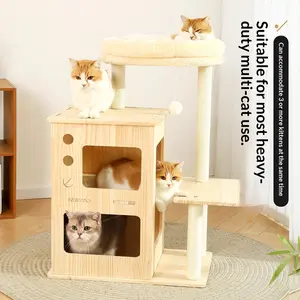 Luxury Multi-Level Cat Tree Condo with Scratching Posts and Cozy Hideaways