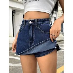 Women's casual washed denim mini skirt, summer style