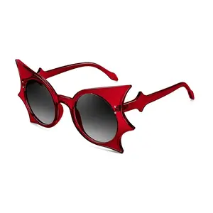 Women Men Funny Sunglasses, Butterfly Shaped Bat Shades for Halloween and Party B4142