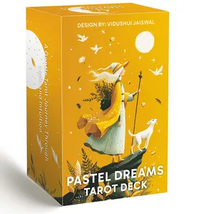 78Pcs 13x8cm,Pastel Dreams Tarot Cards Set, Tarot Card Game, Soft Dream Tower Design, Ideal for Beginners & Enthusiasts, Includes Detailed Instructions, Perfect Gift Idea