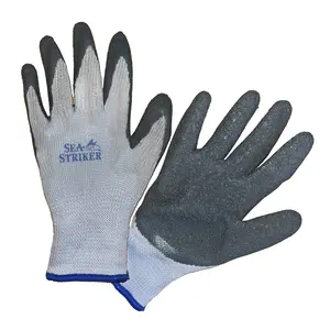 Sea Striker Men's Gray Knit Coated Gripper Gloves