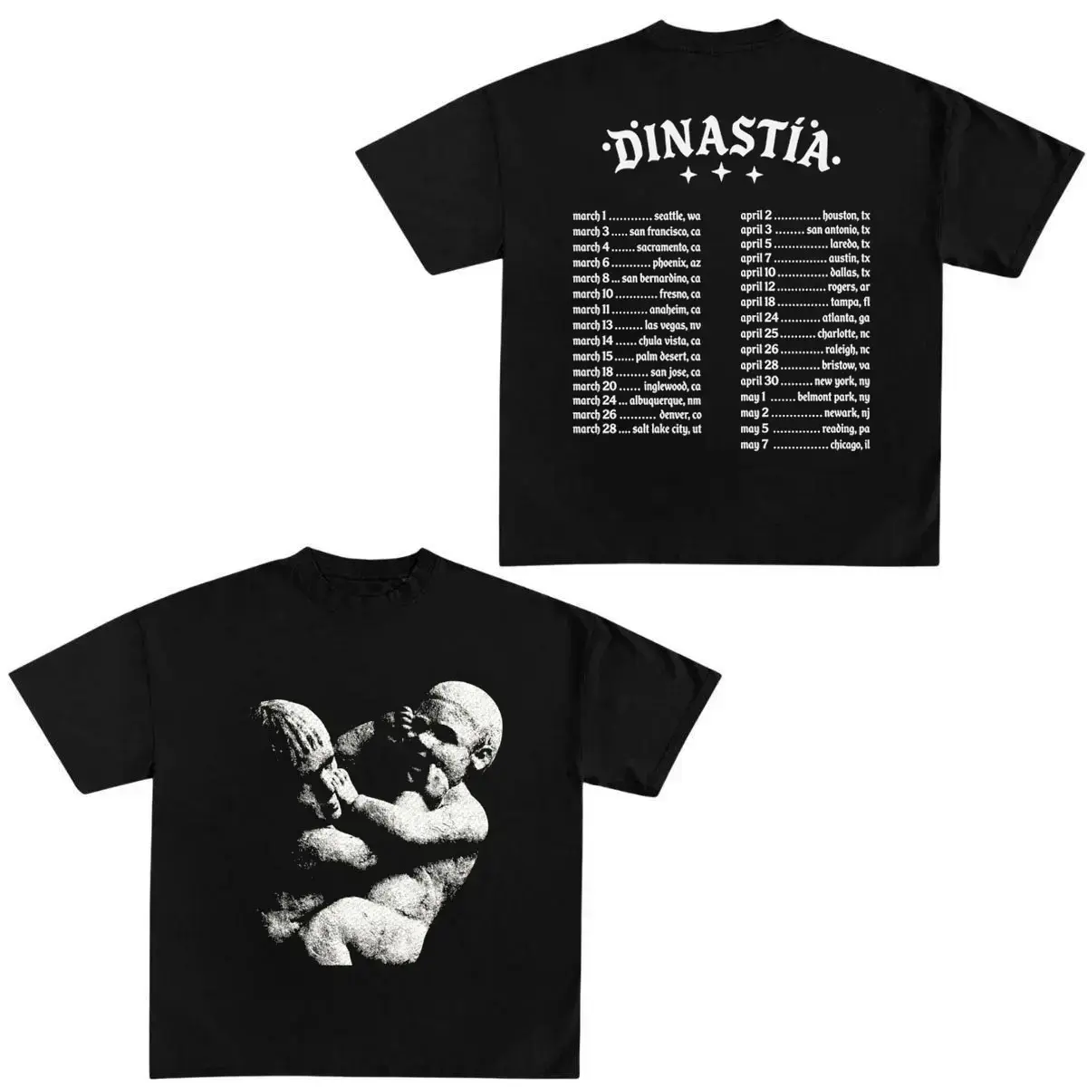 Dinastia Artwork Tour Basic T-Shirt, Peso Mexican Tees For Fans, Fashion Cotton, Full Colors, Full Sizes, For Men, For Women