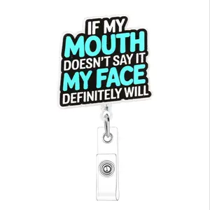 1pc Inspirational Retractable Badge Reel, Expandable Sparkle Work Card Clip, 'be Strong' Joshua Quote Design, Motivational Accessory