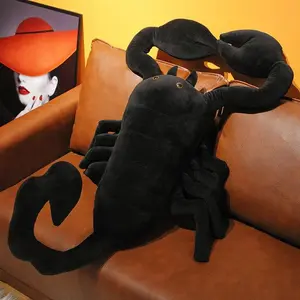 Lifelike Big Size Black Scorpion Plush Toys Simulation Pet Animal Creative Dolls Stuffed Toys For Christmas Birthday #THK