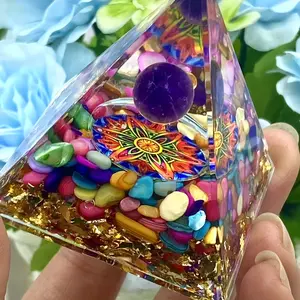 Amethyst & Clear Quartz Pyramid – Feng Shui Crystal Healing for Office Energy Balance, Positive Chi Desk Decor, Spiritual Gift for Coworker Christmas