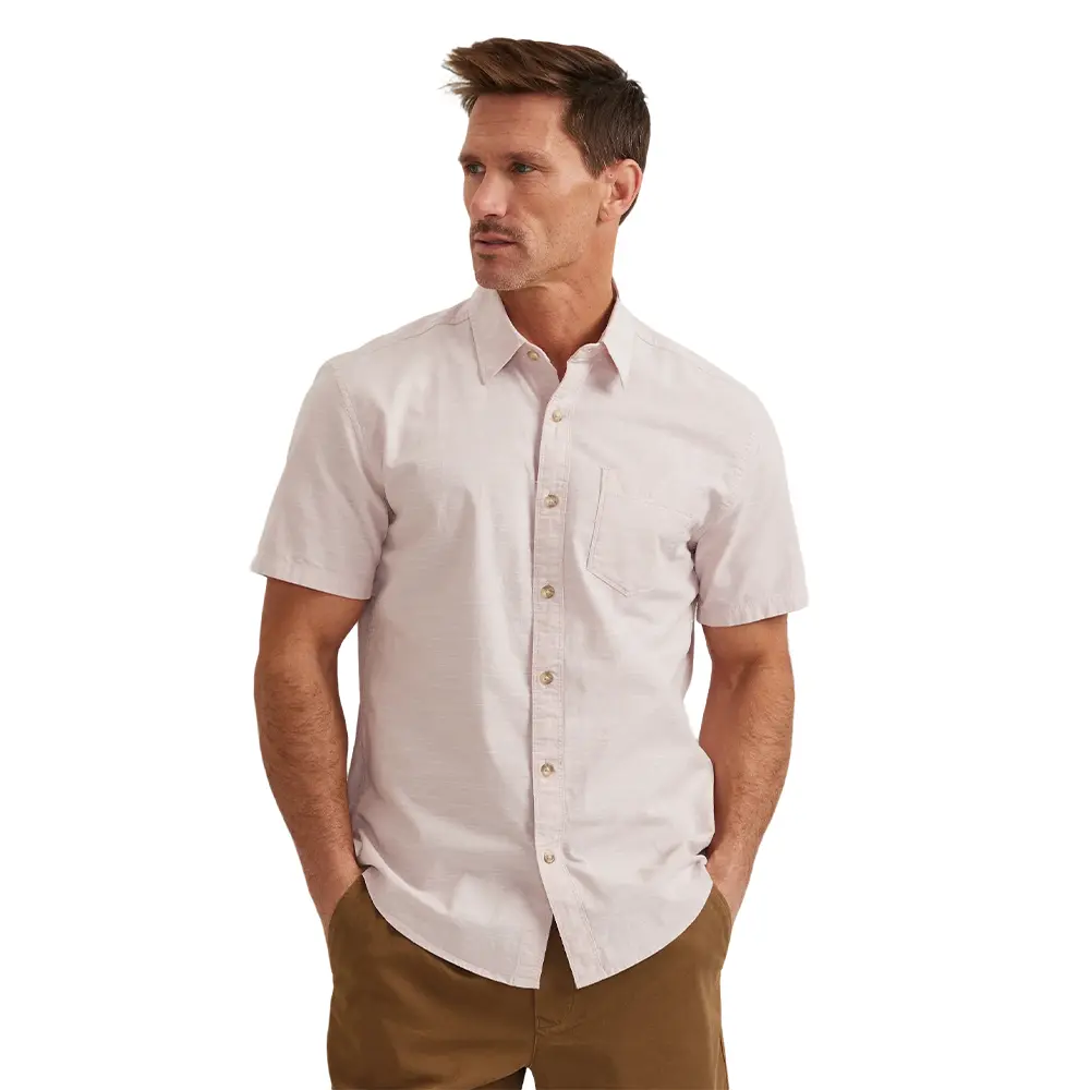 Eddie Bauer Men’s Camano Short-Sleeve Shirt Classic Chambray Lightweight Comfortable 100% Cotton for All Day Long Versatile Casual