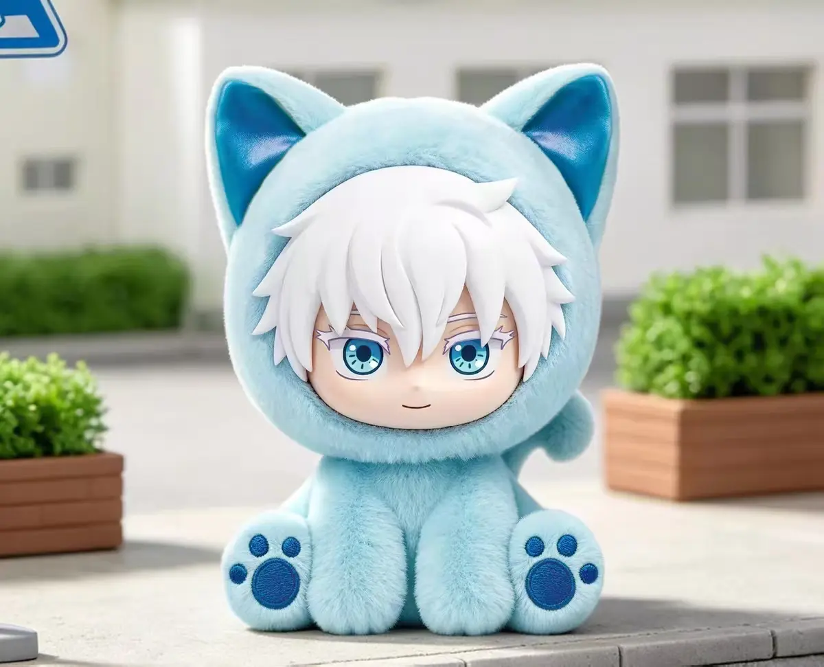 JUJUTSU KAISEN - Sitting Cat Party  Plush Blind Box,-Cute Fantasy Collectible& Adorable Display Gift for Girls, Enchanted Desk Decor Showpiece
