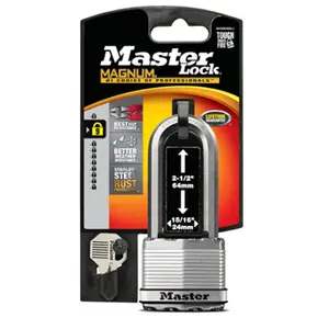 212 MAIN M5XKADLJCCSEN 2-in Stainless Steel Laminated Padlock - 2.5-in Boron Shackle, Dual Armor Construction, Stainless Steel Protection for Automotive & Motorcycle Security