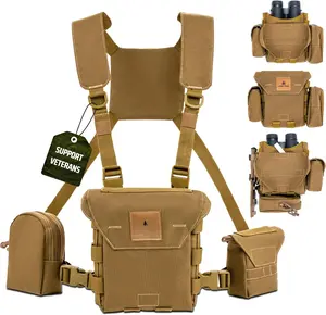 Binocular Harness Chest Pack - Lightweight Bino Harness With Rangefinder Pouch | Binocular Case with Silent  Closure and MOLLE System
